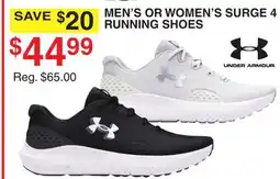 Dunham's Sports UNDER ARMOUR MEN'S OR WOMEN'S SURGE 4 RUNNING SHOES offer