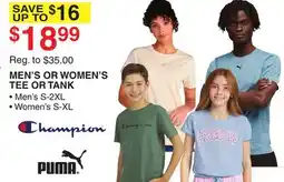 Dunham's Sports PUMA MEN'S OR WOMEN'S TEE OR TANK offer