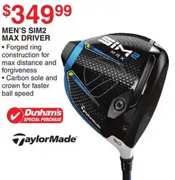 Dunham's Sports TAYLOR MADE MEN'S SIM2 MAX DRIVER offer