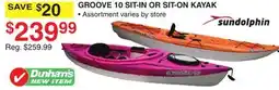Dunham's Sports GROOVE 10 SIT-IN OR SIT-ON KAYAK offer