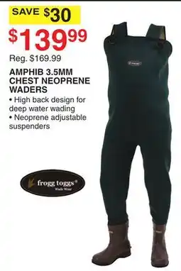 Dunham's Sports FROGG TOGGS AMPHIB 3.5MM CHEST NEOPRENE WADERS offer