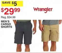 Dunham's Sports WRANGLER MEN'S CARGO SHORTS offer