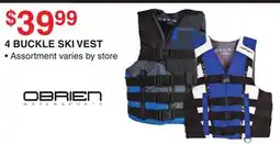 Dunham's Sports OBRIEN 4 BUCKLE SKI VEST offer