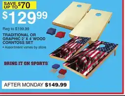 Dunham's Sports TRADITIONAL OR GRAPHIC 2' X 4' WOOD CORNTOSS SET offer