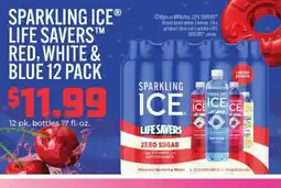 Hy-Vee Sparkling ice® life savers™m red, white & blue 12 pack offer