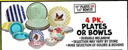 Ollie's 4 PK. PLATES OR BOWLS offer