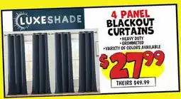 Ollie's 4 PANEL BLACKOUT CURTAINS offer
