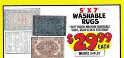 Ollie's 5' X 7' WASHABLE RUGS offer