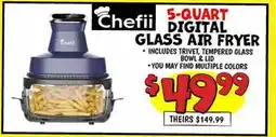 Ollie's 5-QUART DIGITAL GLASS AIR FRYER offer