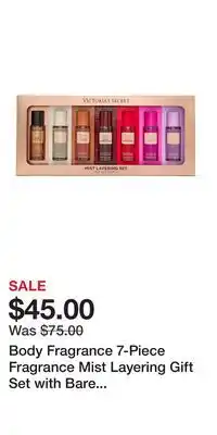Victoria's Secret Body Fragrance 7-Piece Fragrance Mist Layering Gift Set with Bare Vanilla offer