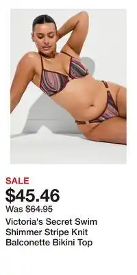 Victoria's Secret Victoria's Secret Swim Shimmer Stripe Knit Balconette Bikini Top offer