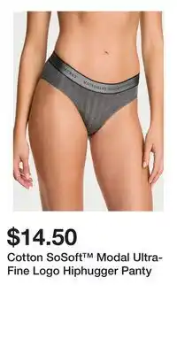 Victoria's Secret Cotton SoSoft Modal Ultra-Fine Logo Hiphugger Panty offer