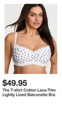 Victoria's Secret The T-shirt Cotton Lace-Trim Lightly Lined Balconette Bra offer