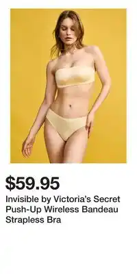 Victoria's Secret Invisible by Victoria's Secret Push-Up Wireless Bandeau Strapless Bra offer