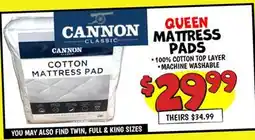 Ollie's QUEEN MATTRESS PADS offer
