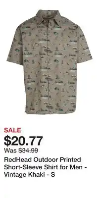 Cabela's RedHead Outdoor Printed Short-Sleeve Shirt for Men - Vintage Khaki - S offer