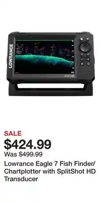 Cabela's Lowrance Eagle 7 Fish Finder/Chartplotter with SplitShot HD Transducer offer