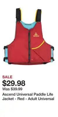 Cabela's Ascend Universal Paddle Life Jacket - Red - Adult Universal offer