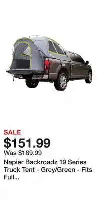 Cabela's Napier Backroadz 19 Series Truck Tent - Grey/Green - Fits Full Regular 72-80 Bed offer
