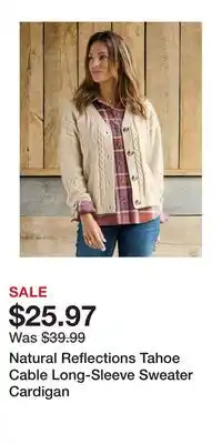 Cabela's Natural Reflections Tahoe Cable Long-Sleeve Sweater Cardigan offer