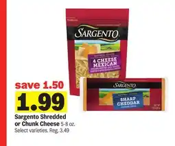 Meijer Sargento Shredded or Chunk Cheese 5-8 oz offer