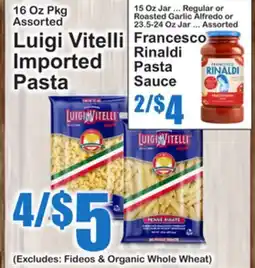 SuperFresh Luigi Vitelli Imported Pasta, Francesco Rinaldi Pasta Sauce offer