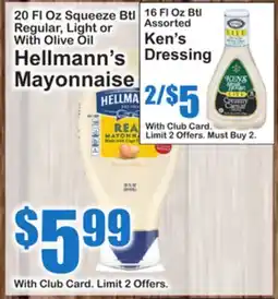 SuperFresh Hellmann's Mayonnaise, Ken's Dressing offer