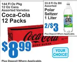 SuperFresh Coca-Cola Zero Sugar, Polar Seltzer offer