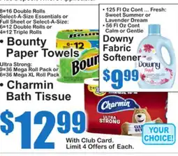 SuperFresh • Bounty Paper Towels • Charmin Bath Tissue offer