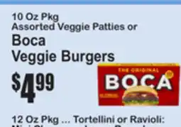 SuperFresh 10 Oz Pkg Assorted Veggie Patties or Boca Veggie Burgers offer