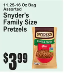 SuperFresh 11.25-16 Oz Bag Assorted Snyder's Family Size Pretzels offer