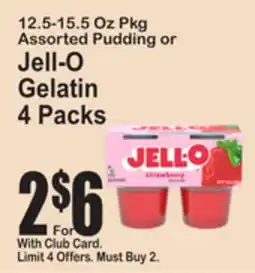 SuperFresh 12.5-15.5 Oz Pkg Assorted Pudding or Jell-O Gelatin 4 Packs offer