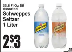 SuperFresh 33.8 Fl Oz Btl Assorted Schweppes Seltzer offer