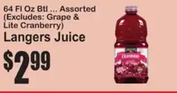 SuperFresh Langers Juice offer