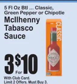 SuperFresh McIlhenny Tabasco Sauce offer