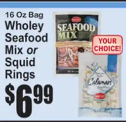 SuperFresh 16 Oz Bag Wholey Seafood Mix or Squid Rings offer