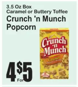 SuperFresh 3.5 Oz Box Caramel or Buttery Toffee Crunch 'n Munch Popcorn offer