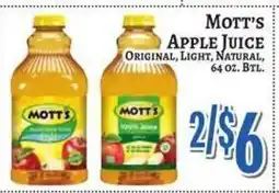 Trade Fair Supermarket Motts apple juice offer