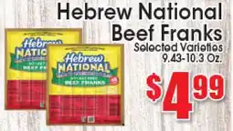 Supremo Foods Inc Hebrew National Beef Franks offer