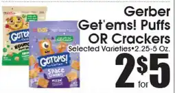 Supremo Foods Inc Gerber Get'ems! Puffs OR Crackers offer