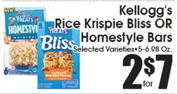 Supremo Foods Inc Kellogg's Rice Krispie Bliss OR Homestyle Bars offer
