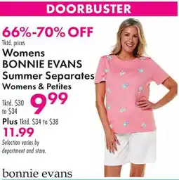 Boscov's Womens BONNIE EVANS Summer Separates Womens offer