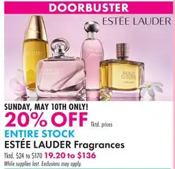 Boscov's ENTIRE STOCK ESTÉE LAUDER Fragrances offer