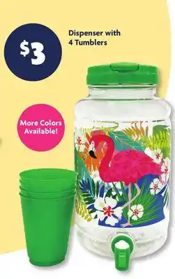 Family Dollar Dispenser with 4 Tumblers offer