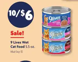 Family Dollar 9 Lives Wet Cat Food offer