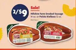 Family Dollar Hillshire Farm Smoked Sausage 14 oz. or Polska Kielbasa 12 oz offer