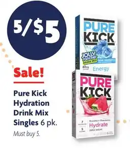 Family Dollar Pure Kick Hydration Drink Mix Singles offer