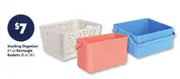 Family Dollar Stacking Organizer 8 l or Rectangle Baskets 18 or 28 l offer