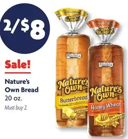 Family Dollar Nature's Own Bread offer