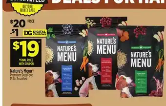 Dollar General Nature's Menu Premium Dog Food offer